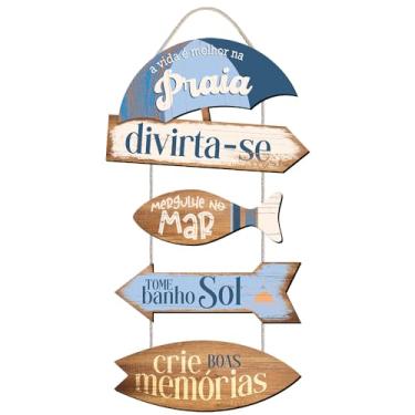 Imagem de Placa Decorativa em MDF Adesivada - A Vida é Melhor na Praia, Divirta - se