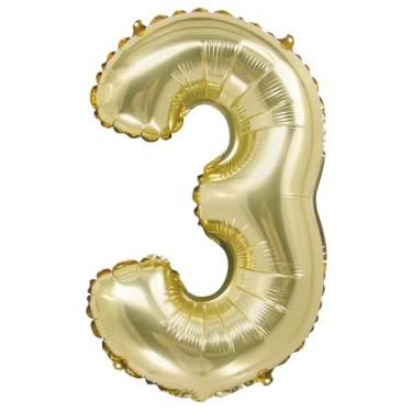 Imagem de BALAO METALIZADO C/CANUDO 16" OURO BRANCO NUMERO 3