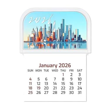 Imagem de Minicalendários 2026 pacote com 1: pequenos calendários mensais adesivos para painel de carro, geladeira, parede, laptop, escritório, caminhão e planejador | designs mensais vibrantes | 8,5 cm x 11,3