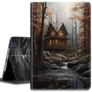 Imagem de Capa para iPad (A16) 11ª geração 11 polegadas 2025/iPad 10ª geração 10,9 polegadas 2022, capa protetora ultrafina multi-ângulo, com hibernar/despertar automático, Forest House