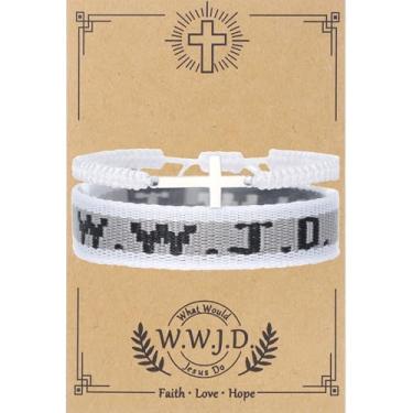 Imagem de Pulseira de cruz cristã para mulheres, homens, pulseiras de Jesus, fé, religiosa, Páscoa, joias cristãs