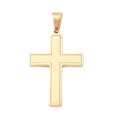 Imagem de Pingentes de cruz de aço inoxidável escovado, pingentes de crucifixo cruz, pingentes para brincos faça você mesmo, pulseira, gargantilha, colar, acessórios para fabricação de joias, achados, 38,5 x 26