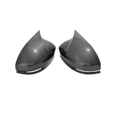 Imagem de Retrovisor do carro espelho lateral capa adesivo asa tampa da porta exterior caso guarnição de fibra de carbono Compatível com honda fit jazz shuttle cidade 2014-2018(With Light Carbon)