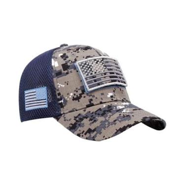 Imagem de Boné De Beisebol De Malha Bordado Com Bandeira Dos EUA Estilo Hip Hop 