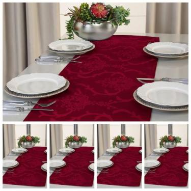 Imagem de Kit 5 Caminhos Trilho De Mesa Decorativo Jacquard 1,80m X 0,40m - LuxB