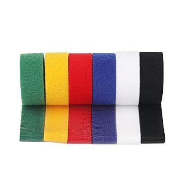 Imagem de Organizador de Cabos 6 Rolos Amarradores Cabo Nylon Enrolador Fio Reutilizável Amarrador One Wrap Cord para Gerenciamento e Fios