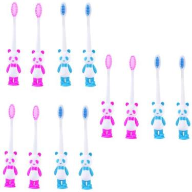 Imagem de kit 12 escovas de dente infantil fofinha desenho de 2 a 6 anos higiene