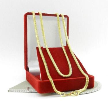 Imagem de Corrente Masculina 60cm 3mm Largura Folheada Ouro 18k CR736 - Wnbijout