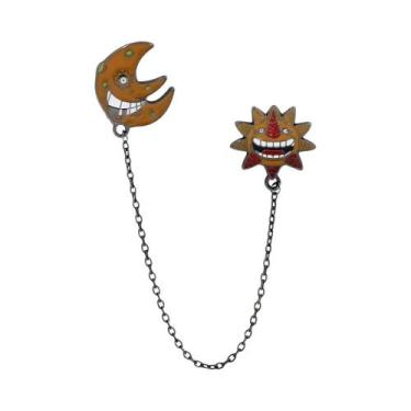 Imagem de Chaveiro Unissex Anime Soul Eater Sol E Lua, Anel, Broche De Caveira D