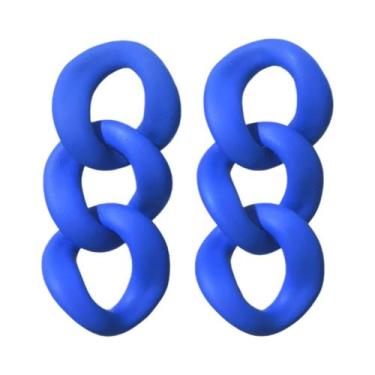 Imagem de Brincos De Cadeia Geométrica Em Acrílico Arco-Íris Vintage Y2K Para Mu