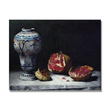 Imagem de NHLDZYH Vintage Fruta Ainda Vida Tela Retro Frutas Motivo Estilo Country Decoração de Parede para Cozinha e Sala de Jantar. A58. 50 x 65 cm. Apenas Tela