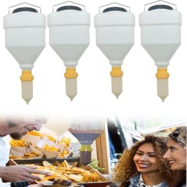 Imagem de Conjunto de dispensador de condimentos à prova de vazamento, garrafas de molho espremedor de 5,5 L para ketchup, mostarda, churrasco, ideal para cozinha comercial, recipientes reutilizáveis (pacote