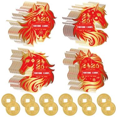 Imagem de Civaner Cartões de raspar de ano novo chinês 2026 cartões da sorte e moedas chinesas antigas moedas autênticas de boa sorte para o ano novo (60 peças, dragão)