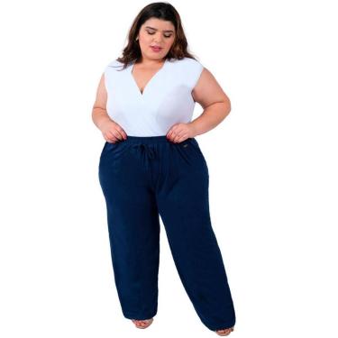 Imagem de Calça Pantalona Recorte Feminina Plus Size Catwalk Viscolycra-Feminino