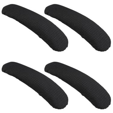 Imagem de 4 peças capas de braço de cadeira de escritório cobertura removível capa elástica lavável elástica capa protetora capa protetora cadeiras elásticas capa de apoio de braço capas protetoras de braço de