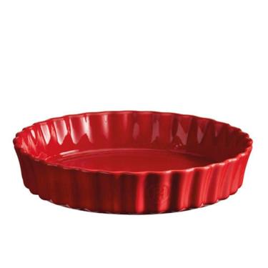 Imagem de Travessa Redonda Canelada Funda 24 Cm Vermelha - 33013034 - Emile Henry