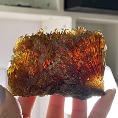 Imagem de Cristal natural áspero amarelo âmbar calcita pedra crua cristal coleção de pedras preciosas espécimes pedra decoração de casa (cor: No.258)