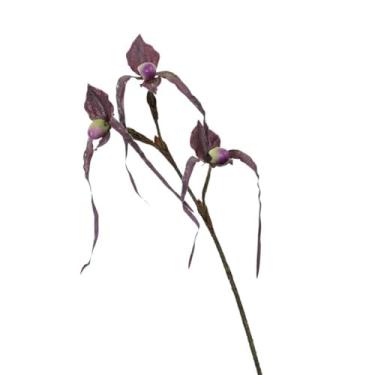 Imagem de Flores artificiais para decoração de orquídeas modernas, flores artificiais leves e luxuosas, adequadas para casa, escritório, casamento, bonsai, arranjos de flores, plantas e flores artificiais (B)