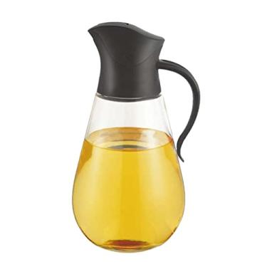 Imagem de Garrafas de óleo de cozinha Garrafa de azeite de oliva para molho e vinagre Dispensador de garrafa de óleo comestível à prova de poeira e sem gotejamento lecythus (preto)
