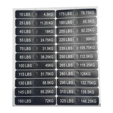 Imagem de Vaveren Etiquetas para Pilhas de Peso, Adesivos para Anilhas, Identificação de Equipamentos de Ginástica, Treinamento de Força e Musculação, 4.5 Kg a 146.25 Kg