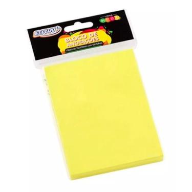 Imagem de Bloco de Anotações 76x102mm Amarelo Neon BRW 01un com 100fls