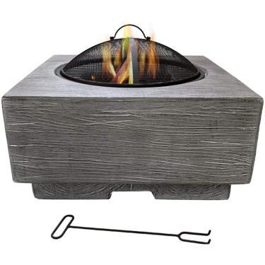 Imagem de U5GAAALPPQ9 Grande fogueira retrô, aquecedor de braseiro de ferro fundido cinza, tigela de acampamento multifuncional, para quintal, acampamento, piquenique, fogueira, jardim