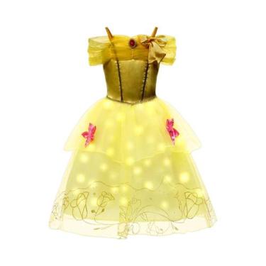 Imagem de Vestido LED Para Meninas Com Luzes Roxo E Verde Fantasia Infantil Para