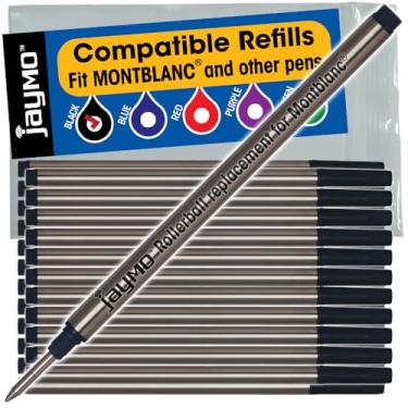 Imagem de Jaymo Substituição para Montblanc 105158 - Mede 113 mm de comprimento - Refil de caneta esferográfica - 24 preto