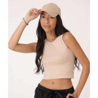 Imagem de Blusa Cropped Feminina Canelada Marisa-85004, Bege, G