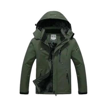 Imagem de Parka Masculina De Inverno Grossa E Quente À Prova De Vento Com Capuz,