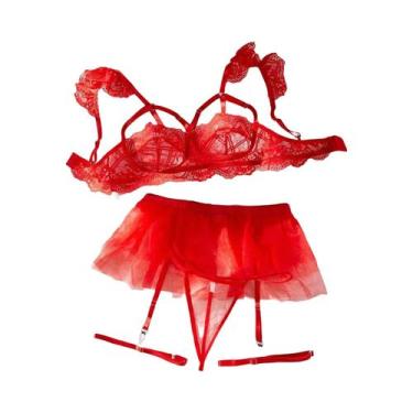 Imagem de Conjunto De Lingerie Sensual Em Renda Para Mulheres 2024 Babydoll Inti