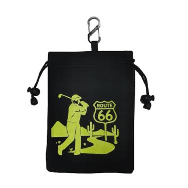 Imagem de HotTopStar Bolsa de Valores de Golfe com Cordões Bolsa de Camiseta de Golfe Impermeável Nylon para Homens e Mulheres (Preto e Amarelo)