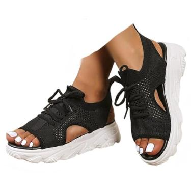 Imagem de Dkieuyu Sandálias ortopédicas femininas 2026 verão elegante suporte de arco caminhada confortável respirável dedo aberto sandálias esportivas