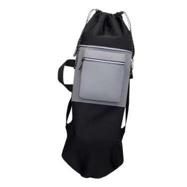 Imagem de RNXRZANK Mochila para Skate, Bolsa para Skate, Cadeira Dobrável, Bolsa de Transporte, Bolsa Impermeável, Mochila para Atividades Ao Ar Livre, Mochila para Viag, Preto E Cinza