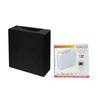 Imagem de Arandela Berlim Lisa 3w Preto 3000k Tualux