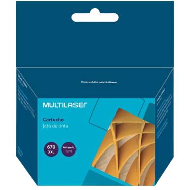 Imagem de Cartucho Amarelo Jato De Tinta Compatível 670xl Amarelo Multilaser - CO670A