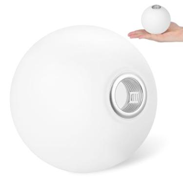 Imagem de KALLORY Globo de vidro branco lâmpada de vidro de substituição cúpula globo lâmpada de acrílico poste globo tampa de lâmpada redonda para lâmpada de parede pingente, G9 10 cm