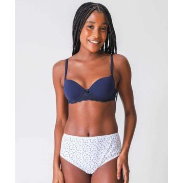 Imagem de Kit 2 Calcinhas Alta Marisa Branco-55139, G, Branco, Azul