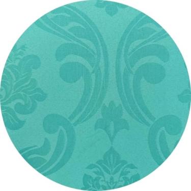 Imagem de Tecido Jacquard Jacar Medalhão Adamasco ou Adamascado Brocado 2,80 Metros de Largura Para Toalha de Mesa, Cortina, Forrar Almofada Cadeira Sofá 1 metro (VerdeJade050)