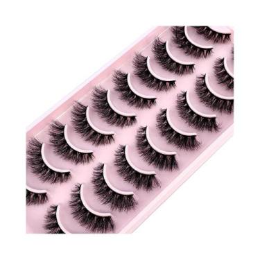 Imagem de Cílios Postiços Naturais 3D Curly Faux Mink Feitos À Mão, 10 Pares, Si