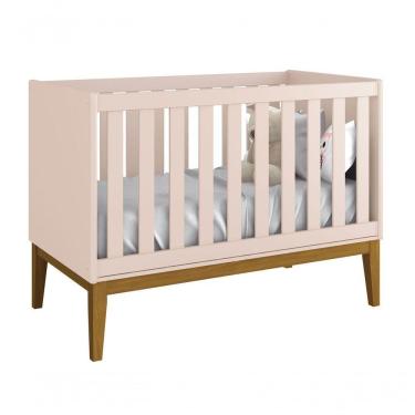 Imagem de Berço Americano Classic New Rosa Fosco Com Madeira - Reller