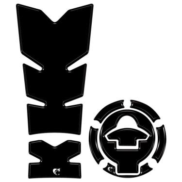 Imagem de Kit Protetor De Tanque E Bocal Resinado 3d Yamaha Fazer Fz25 2025-2026 Preto Liso Preto