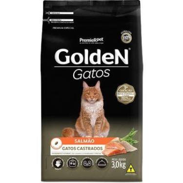 Imagem de Ração Seca Golden para gatos adultos castrados sabor salmão 3kg.