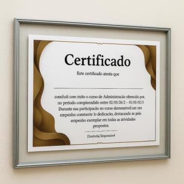 Imagem de Quadro Moldura de alumínio entre vidros A4 - Art quadros, Prata brilha