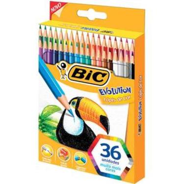 Imagem de Lápis De Cor Sextavado Evolution 36 Cores Bic - Cor da marcação: Preto