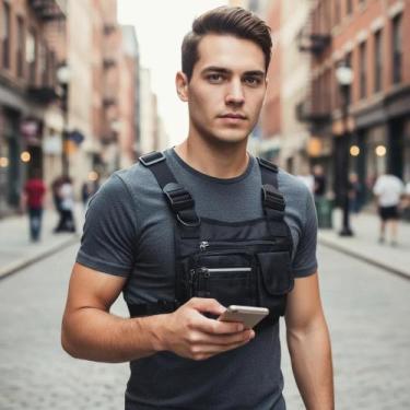 Imagem de Pochete Peito Peitoral Bolsa Motoboy Treino Mochila Frontal - Report M