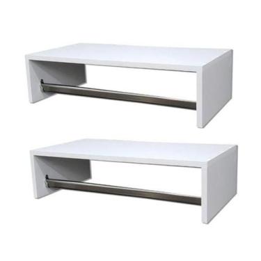 Imagem de kit 2 Araras Parede Cabideiro MDF Parede Lojas closet  80cm - Norte De