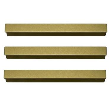 Imagem de Kit 3 Puxadores para Móveis 20cm Dourado Líbero Nuovo Torralba Sobrepo