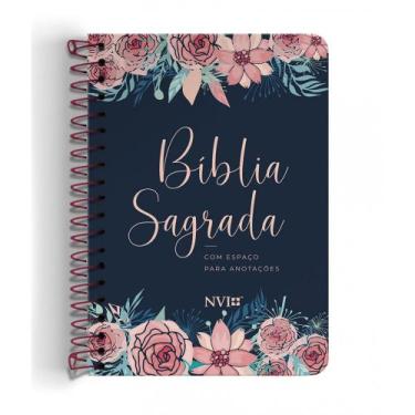 Imagem de Bíblia Sagrada Anote  NVI  Letra Normal  Capa Dura  Espiral  Rosas - G