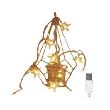 Imagem de Guirlanda De Luzes LED Em Forma De Estrela Para Decoração De Festas, C